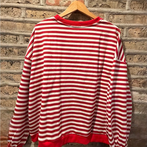 Red and White Striped Crewneck - Picture 2 of 4